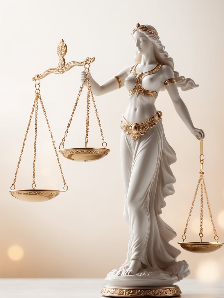 Justice goddess holding balance scales