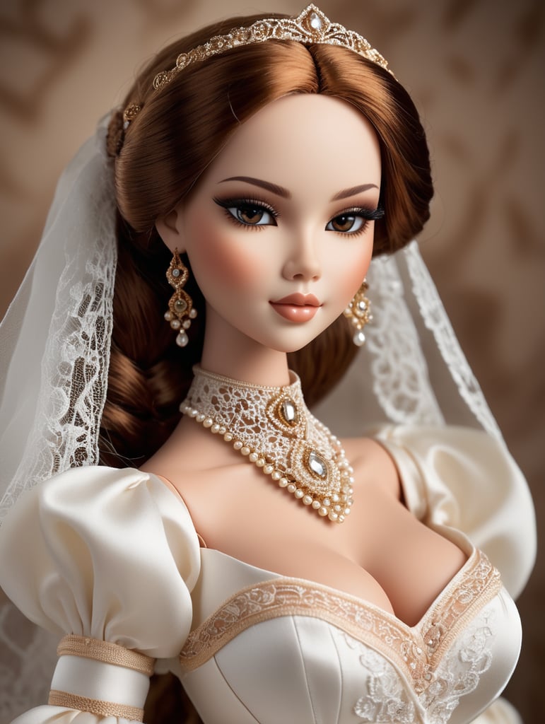Beautiful curvy women face doll