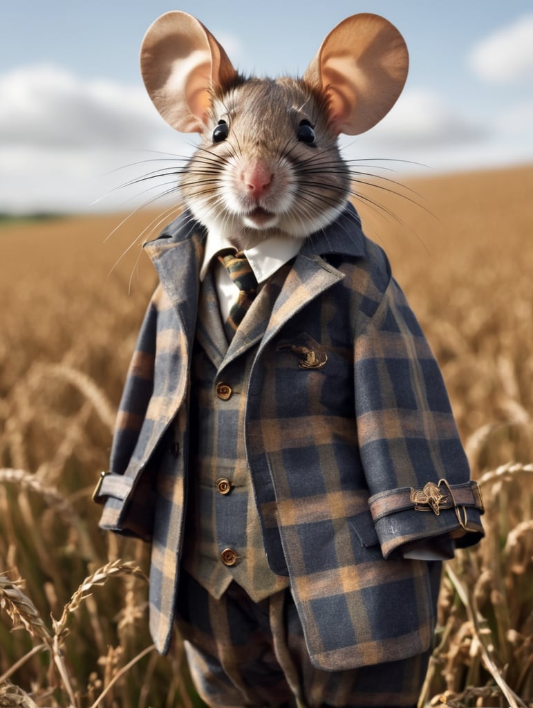 field mouse in plaid vivienne westwood outfit
