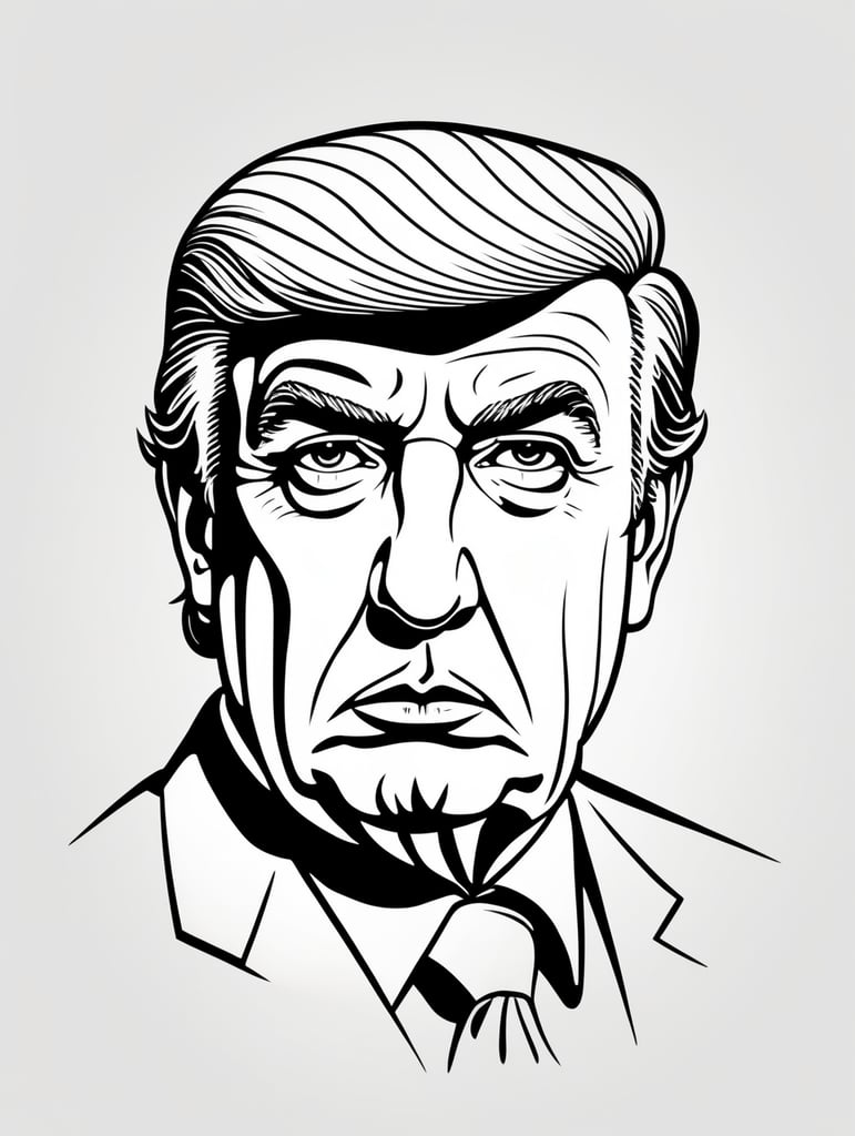 Mafia Boss, in the style of simple line art vector comic art on white background