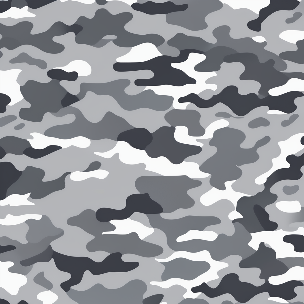 camouflage pattern, military, vector art, grey colors, seamless, modern