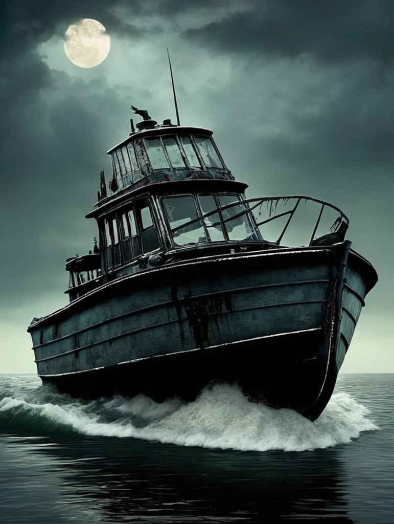 I want a zombie boat in the dark