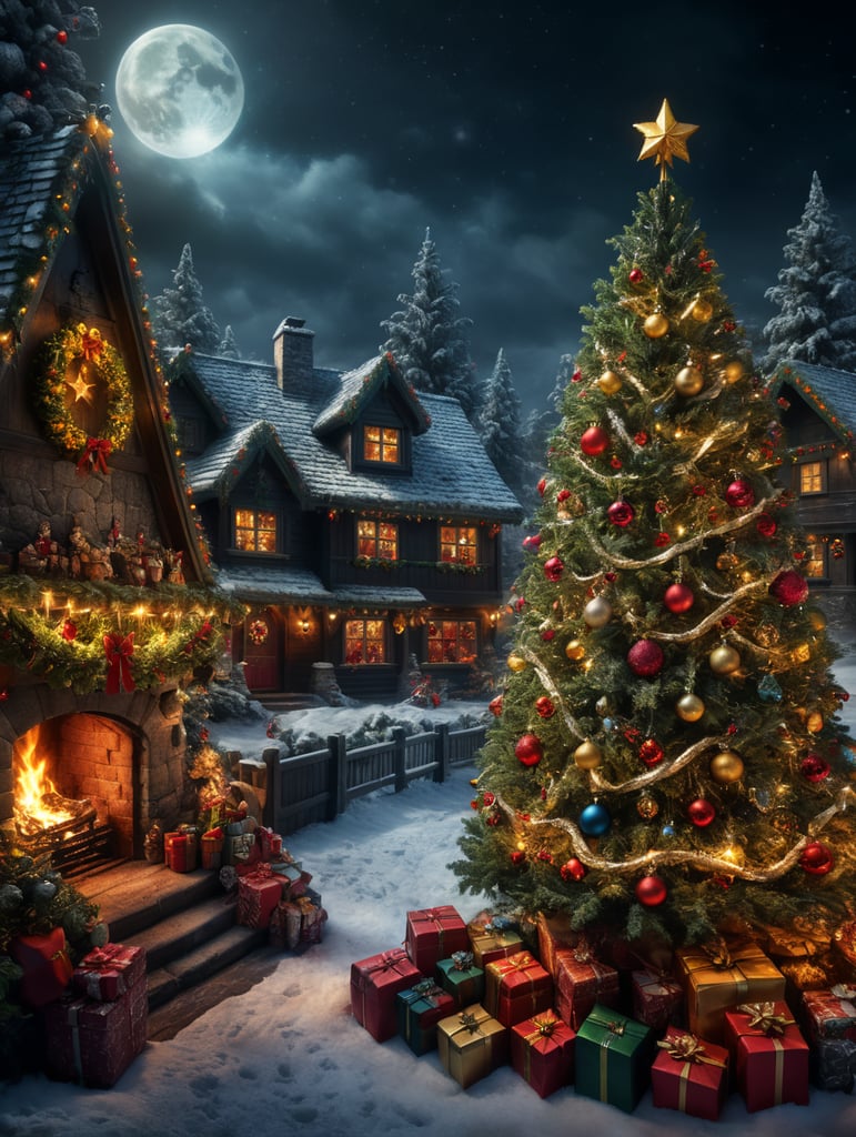 Christmas overlay image, background, realistic