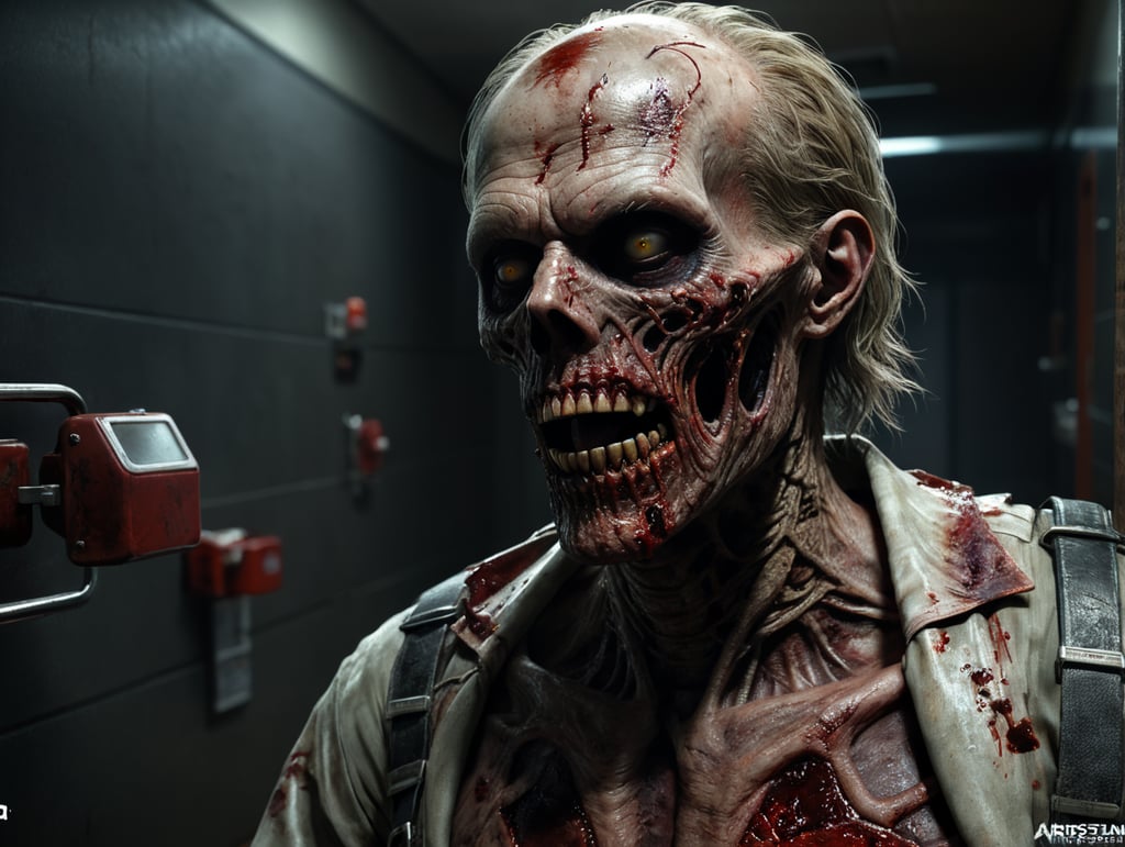 dark dead monster zombie blood hospital room darkness hallway stretcher ambulance creepy freak death silent hill