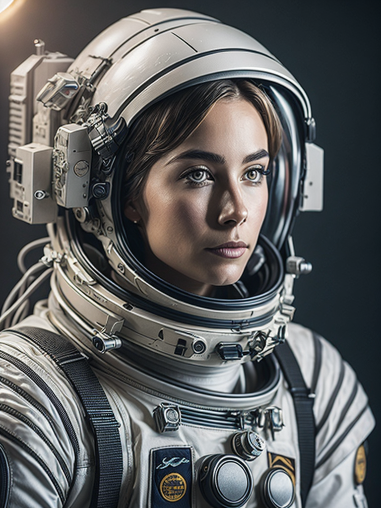 Astronaut comic art, comic book cover art, photorealistic ink art, techno sci fi, maximalist surrealism