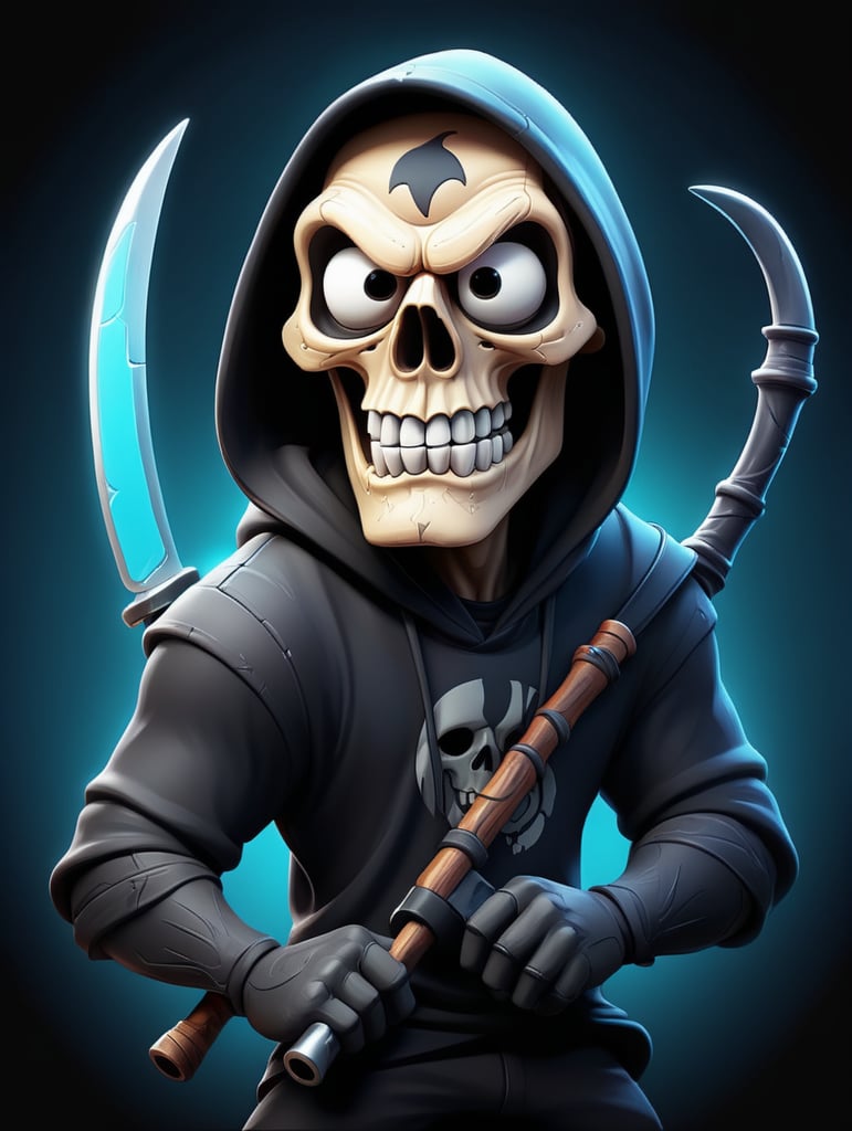 Skull Reaper mascot logo design esport illustration, vector image