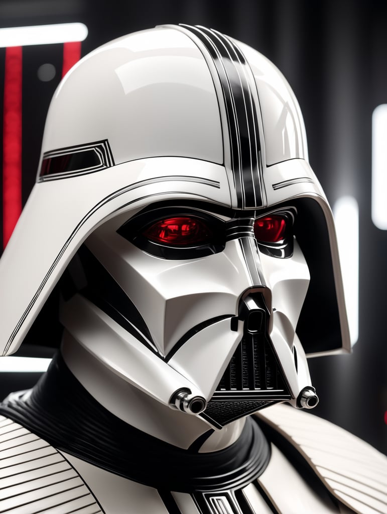 The Empire Style, hi-tech plastic, sith lord, white, (masterpiece:1.2), realism, realistic, raw photo, 4k, highres, photorealistic, best quality, photo, real, hyperrealistic lifelike texture, dramatic lighting, unrealengine, trending on artstation, cinestill 800 tungsten, high quality, sharp focus,8k uhd, absurdres