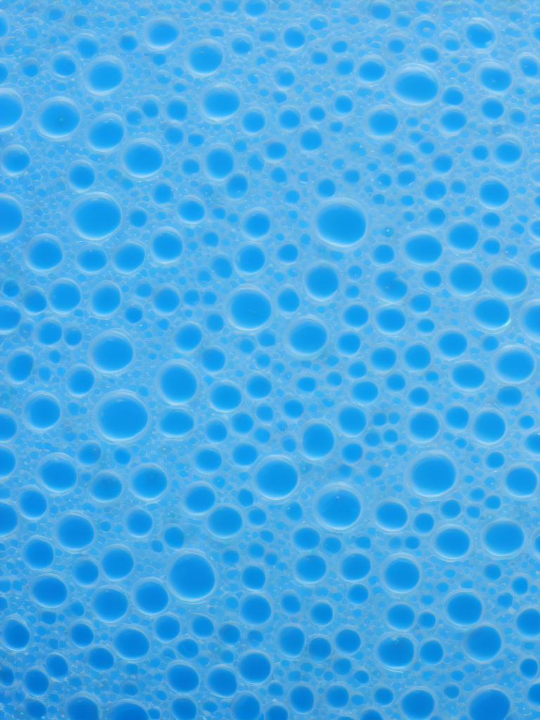 Texture of blue liquid with bubbles, pattern, background, top view, organic texture, seamless texture, rich colors, gradation of blue colors, macro photo, cluster of bubbles