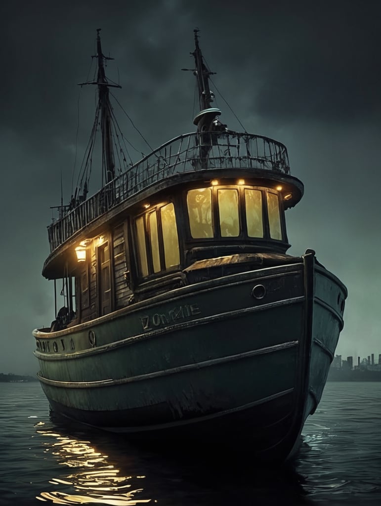 I want a zombie boat in the dark