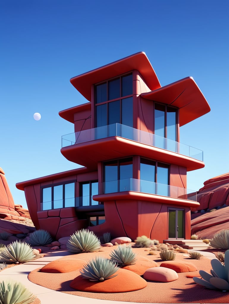 modern organic contemporary red rock desert house