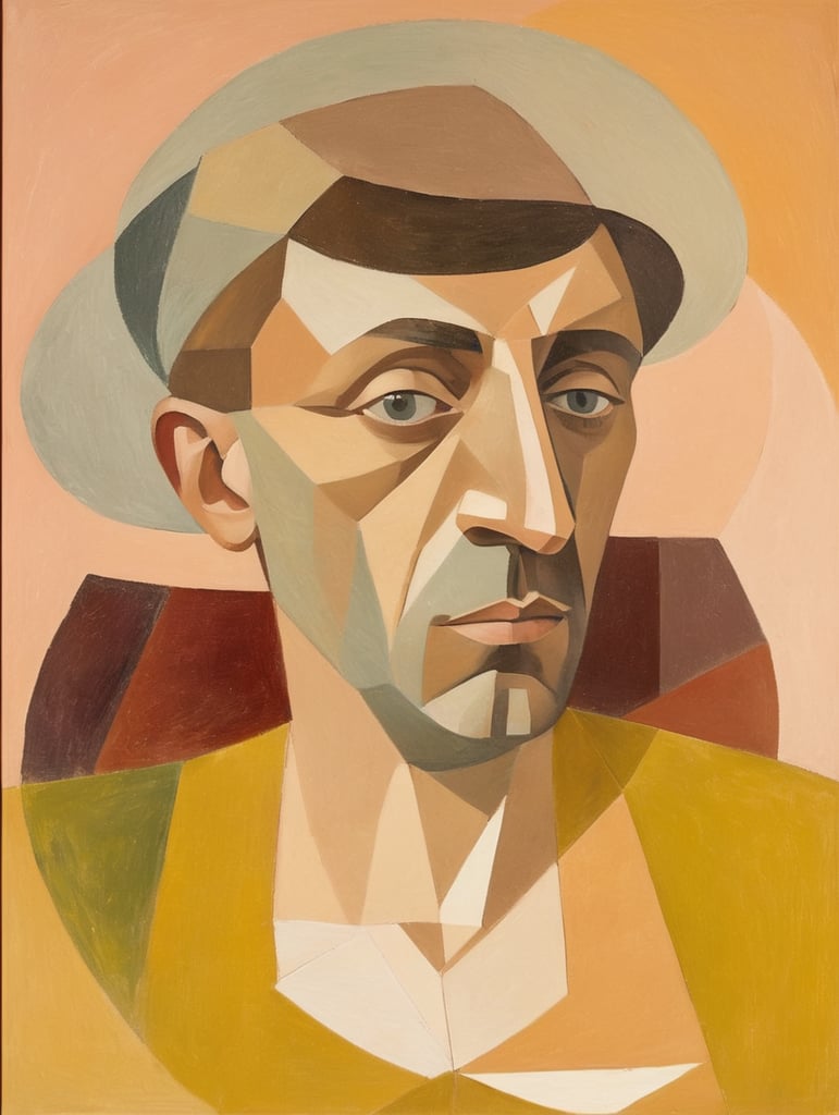 self-portrait pf Pablo Picasso, Cubism