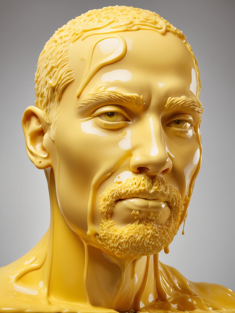 a person made of butter, melted, everything butter color