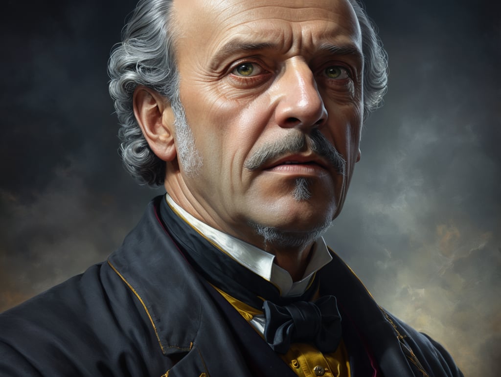 A Portrait of the famous mathematician Georg Ferdinand Ludwig Philipp Cantor, digital art