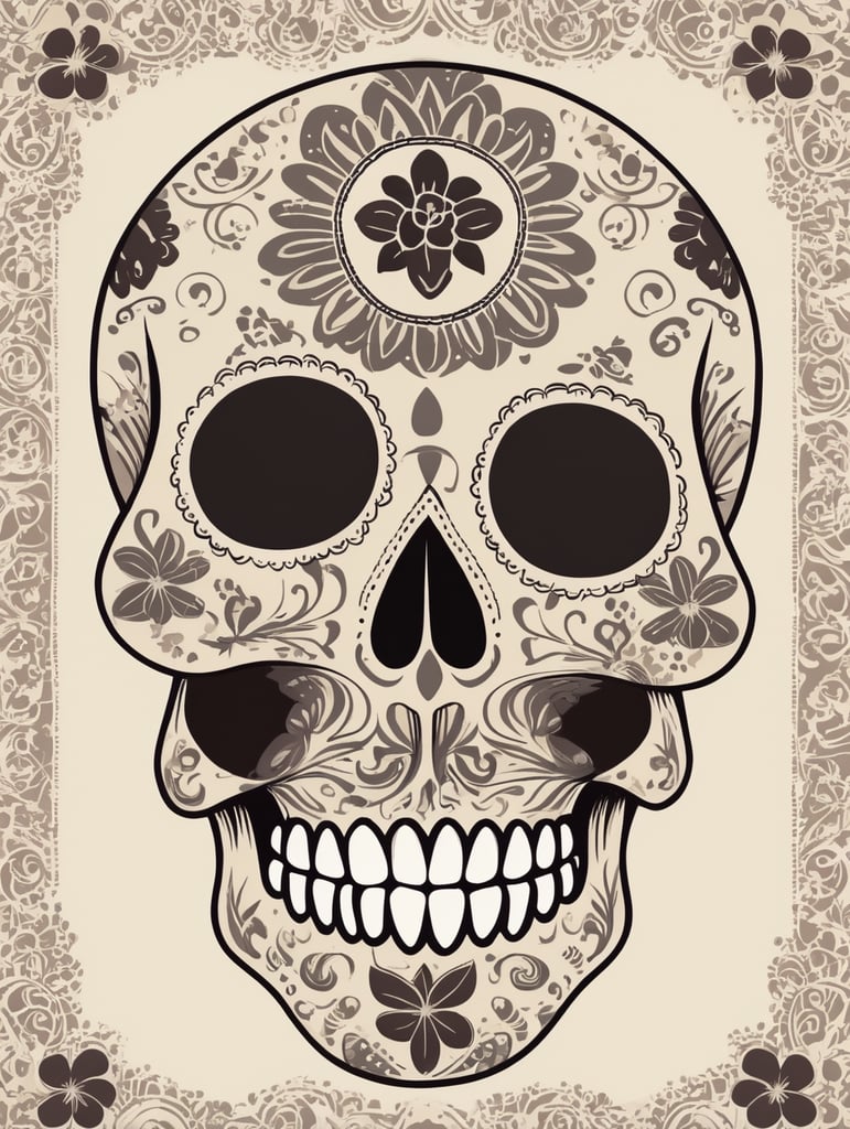cute fun mexican skull