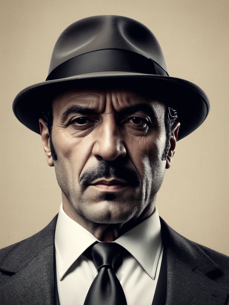 Italian mafia boss with hat