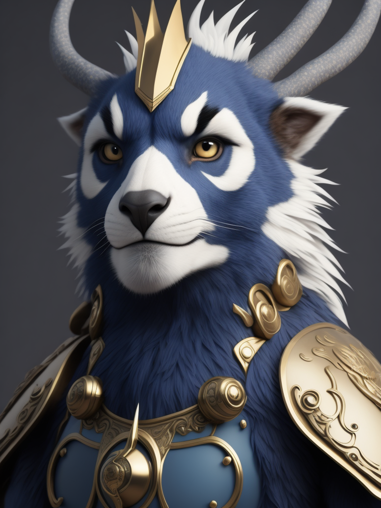 kind mascot blue and white colors