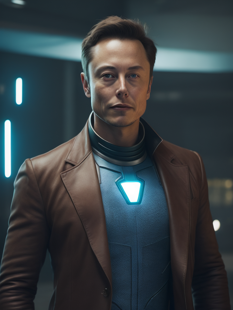 Elon Musk in the Iron Man suit from the Marvel Universe, Full body, high definition, photography, cinematic, detailed character portrait, detailed and intricate environment,