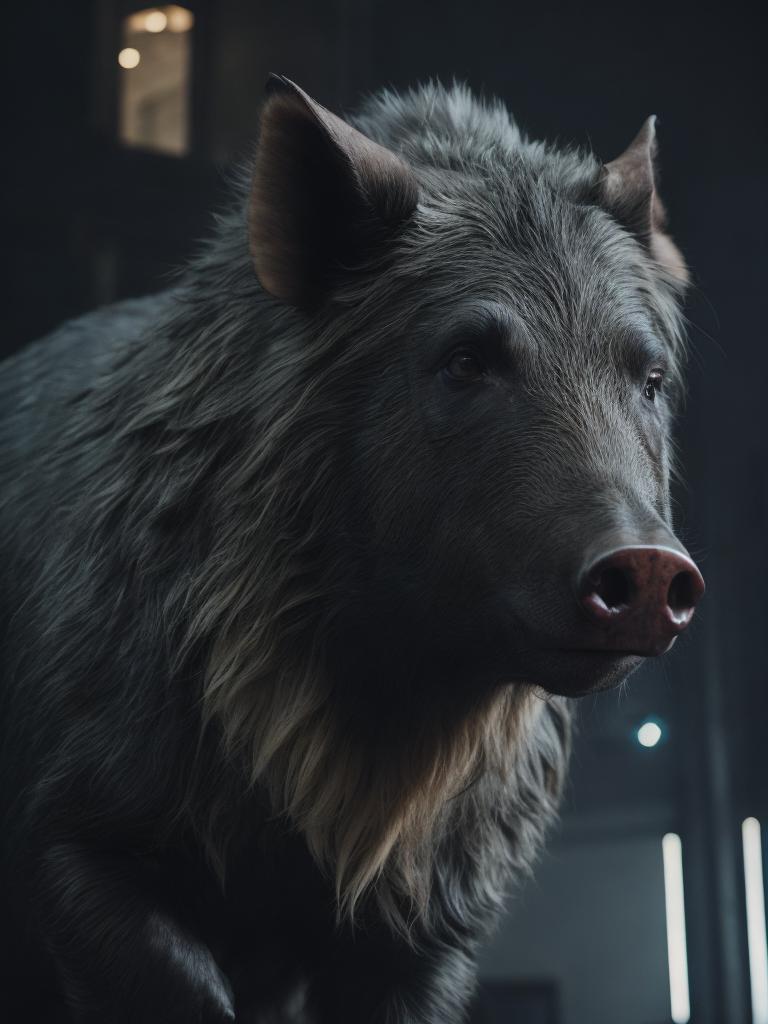 angry wild boar face