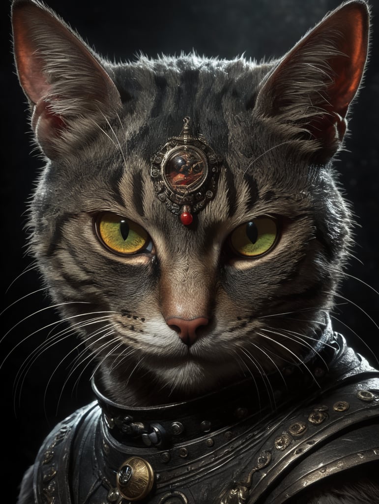 cat, in the style of Tim Burton and Tim Schafer