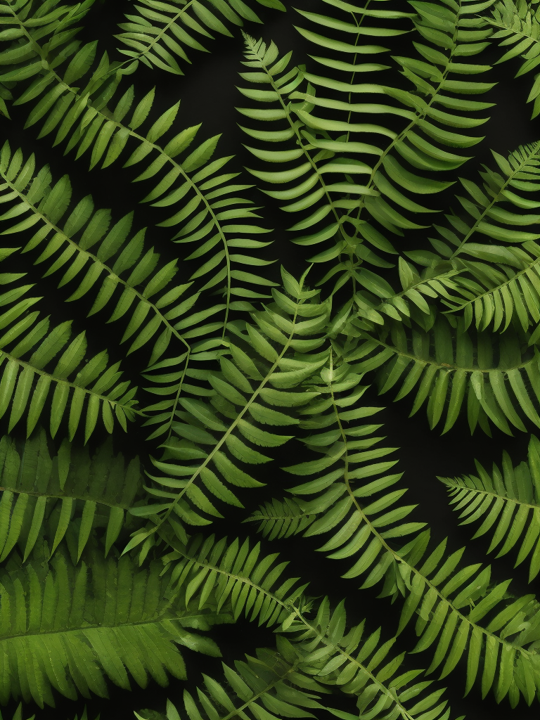 Premium Free ai Images | fern leafs pattern background top view organic ...