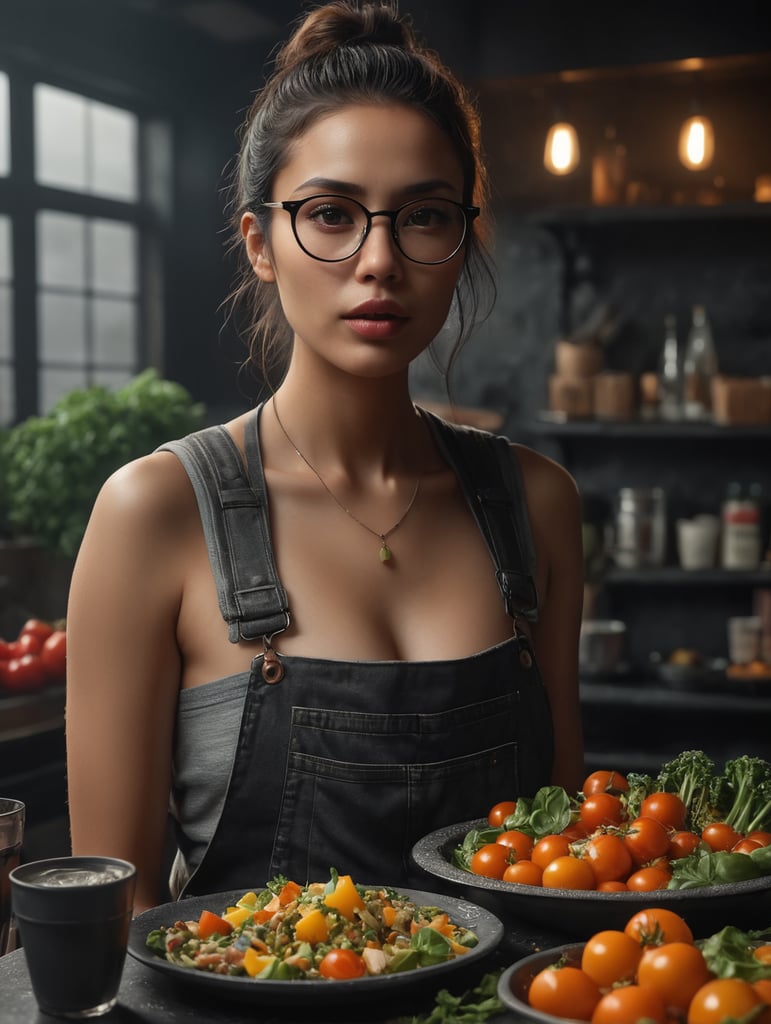 vegetarian, hipster, woman from new york, photography