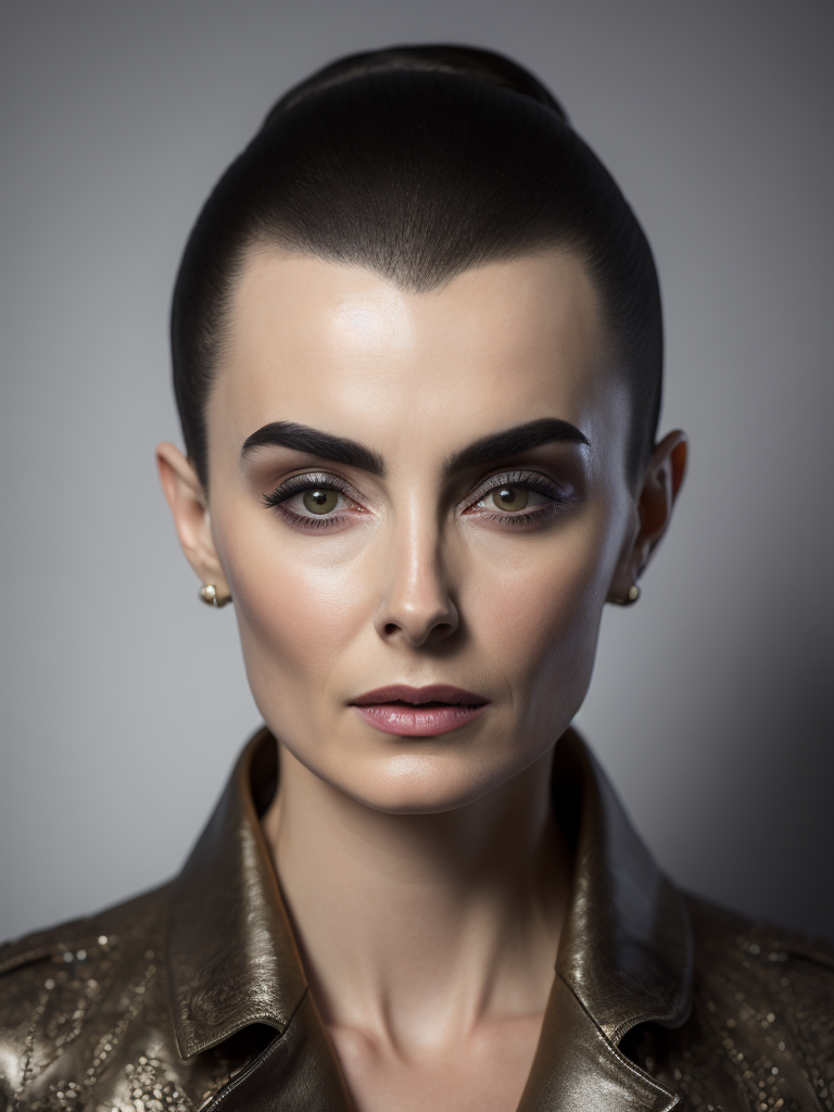 Sinead O'Connor black latex, ultra photo realistic, HD
