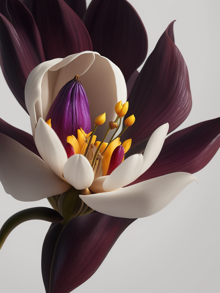 magnolia flower bright colours on white background sharp focus vibrant