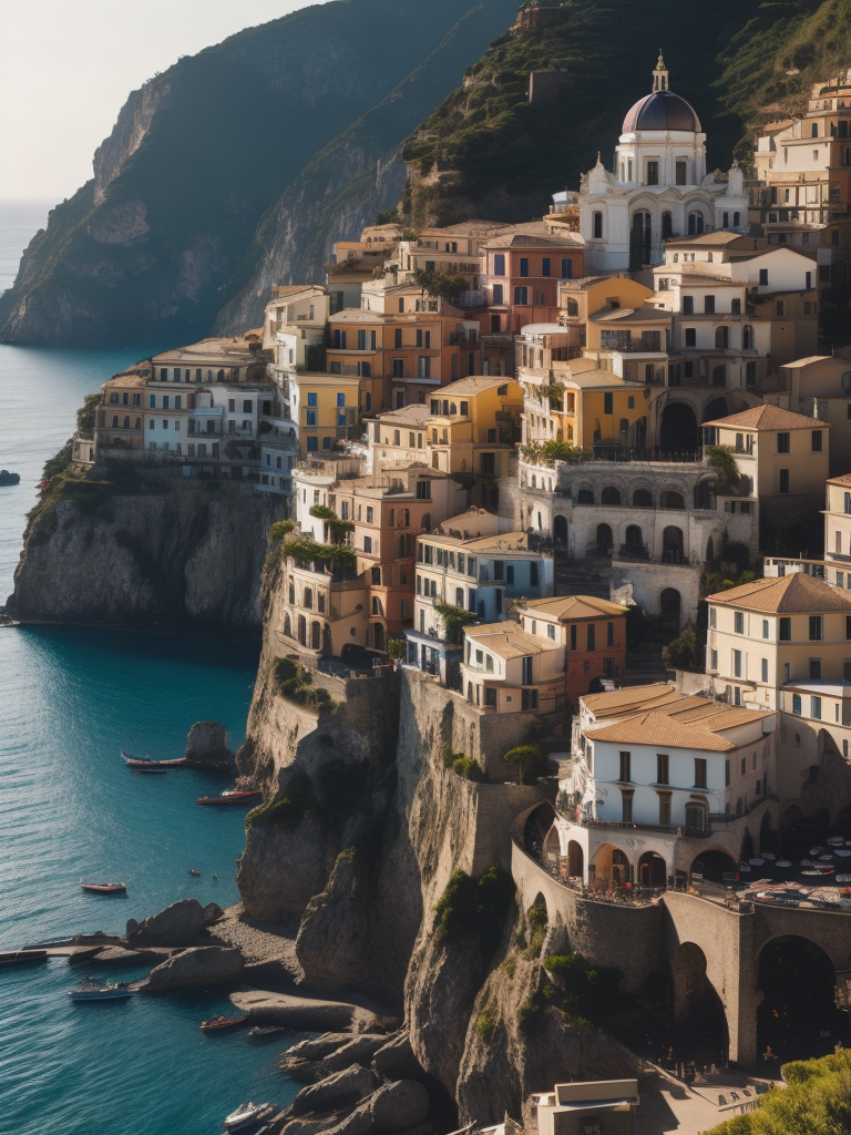 amalfi coast, Vibrant colors, High detail,