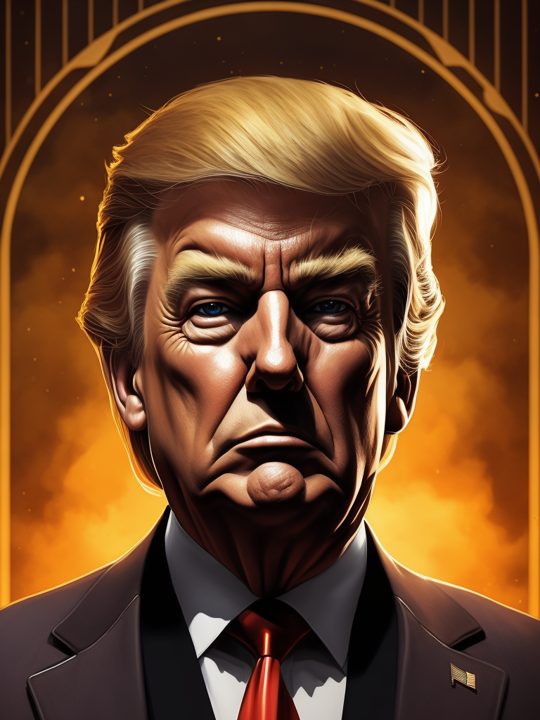 Donald Trump, Hero Portrait, Comics, Marvel, Horror, USA, style of Richard Corben