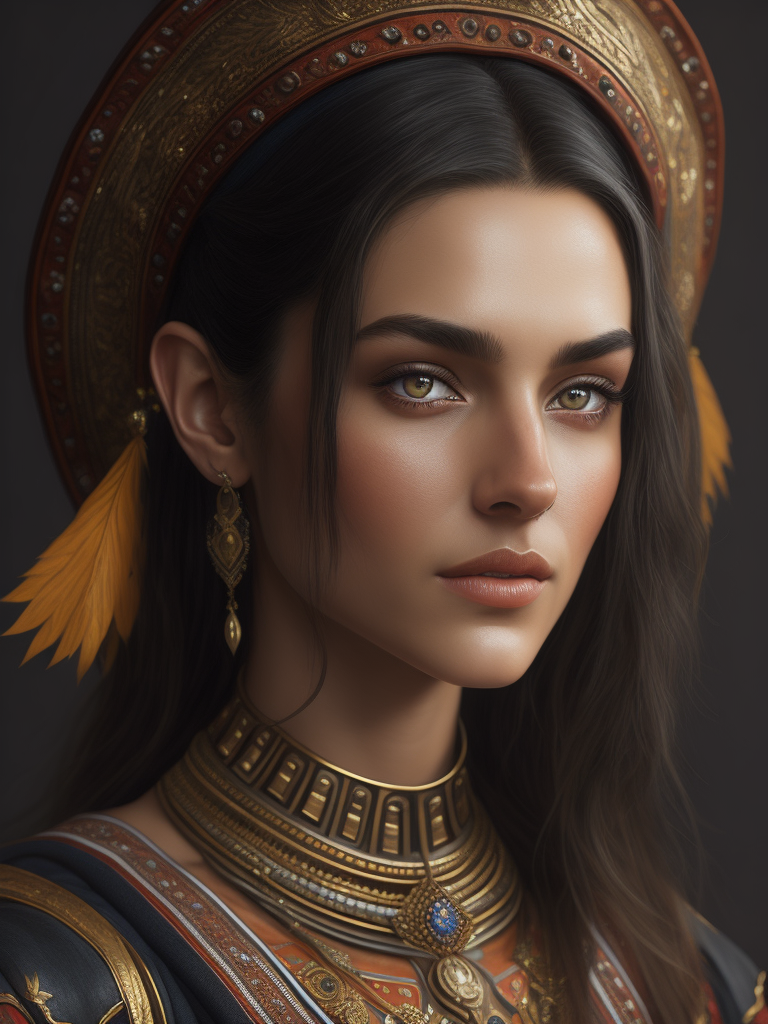 Roumanian traditional portrait with specific colors, natural beauty girl