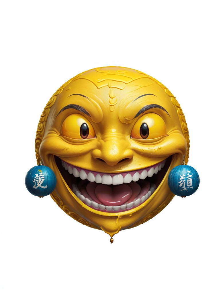 Extreme happiness, Chinese laughter emoji as a human