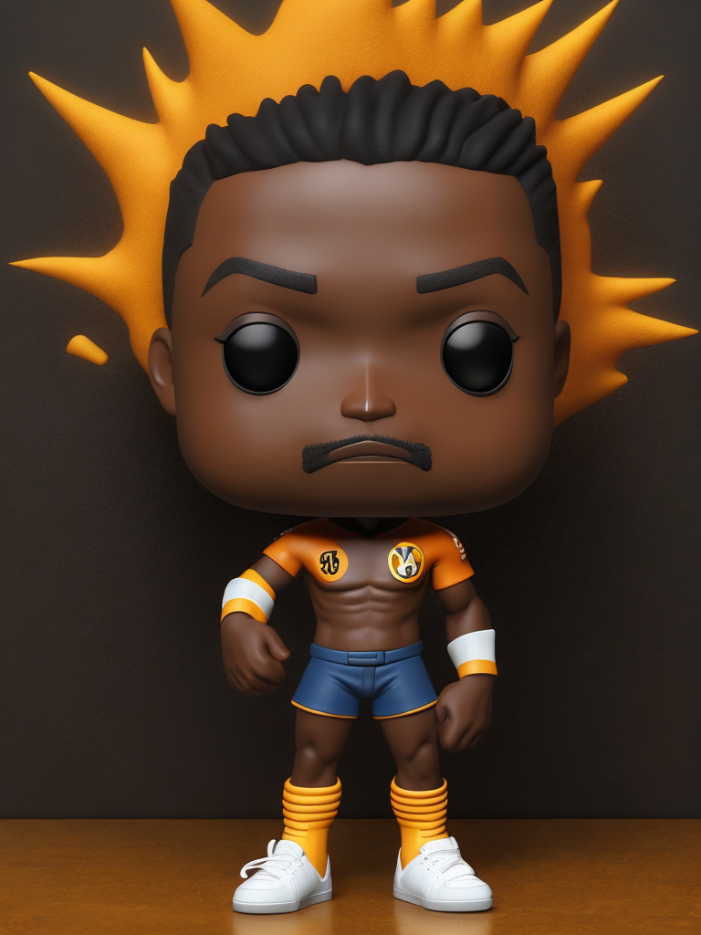 Full body 3d render of funko pop Pele