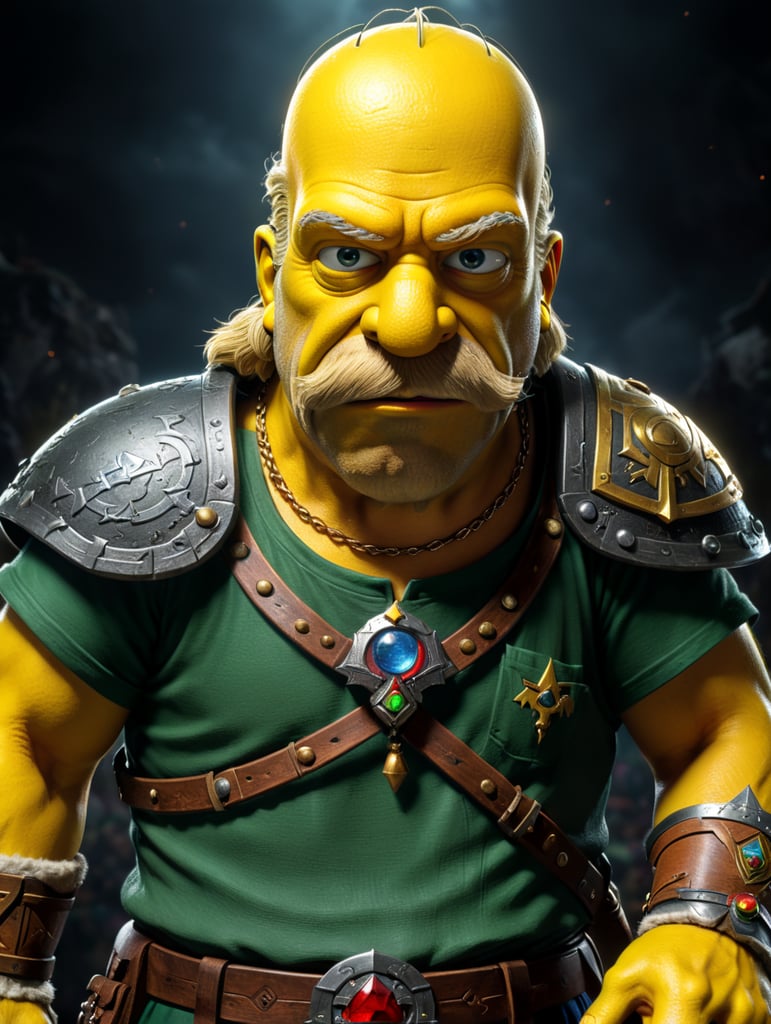 Homer Simpson as Link from the legend of Zelda Ocarina of Time