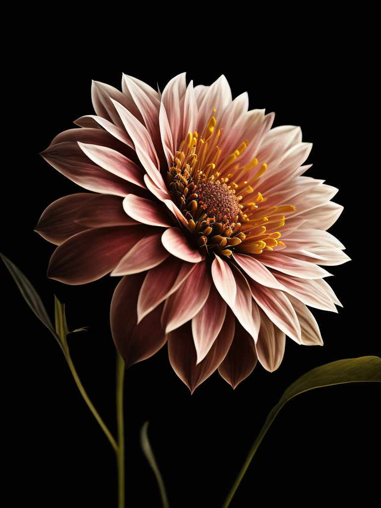 fractal flower, black background, deep colors, dark atmosphere, contrasting light, macro photography, close-up, high-quality details, deep focus, professional shot