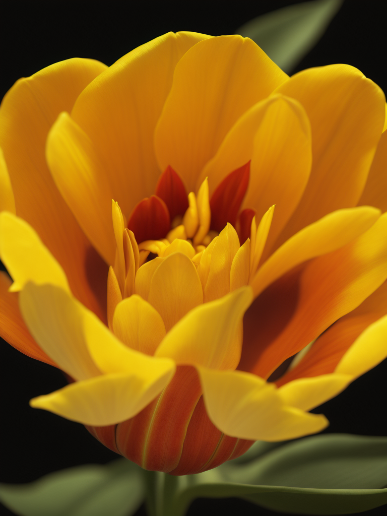 Yellow open tulip, delicate, beautiful
