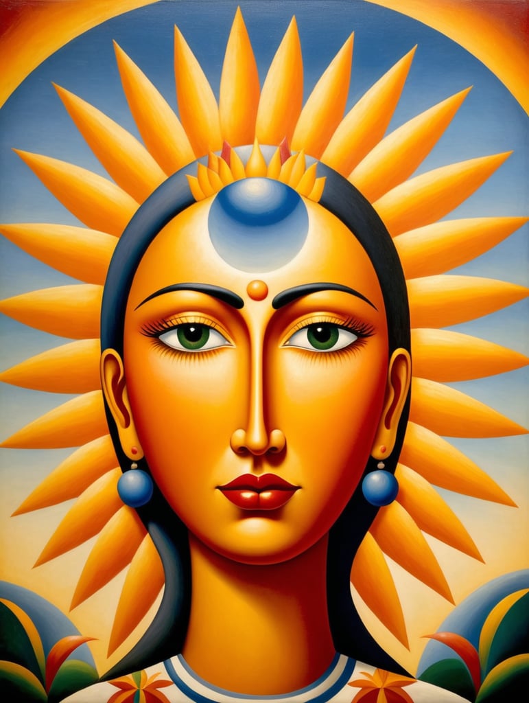 Tarsila do Amaral's painting depicting a face of Sun