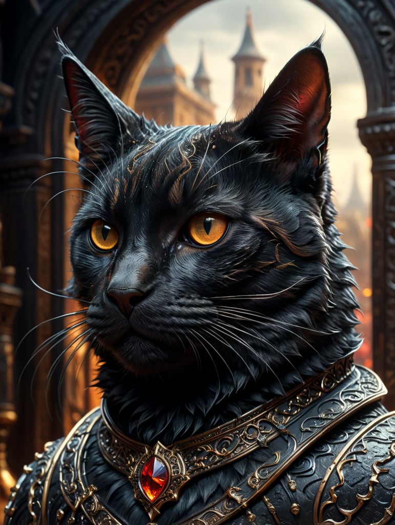 Черная высолухая кошка