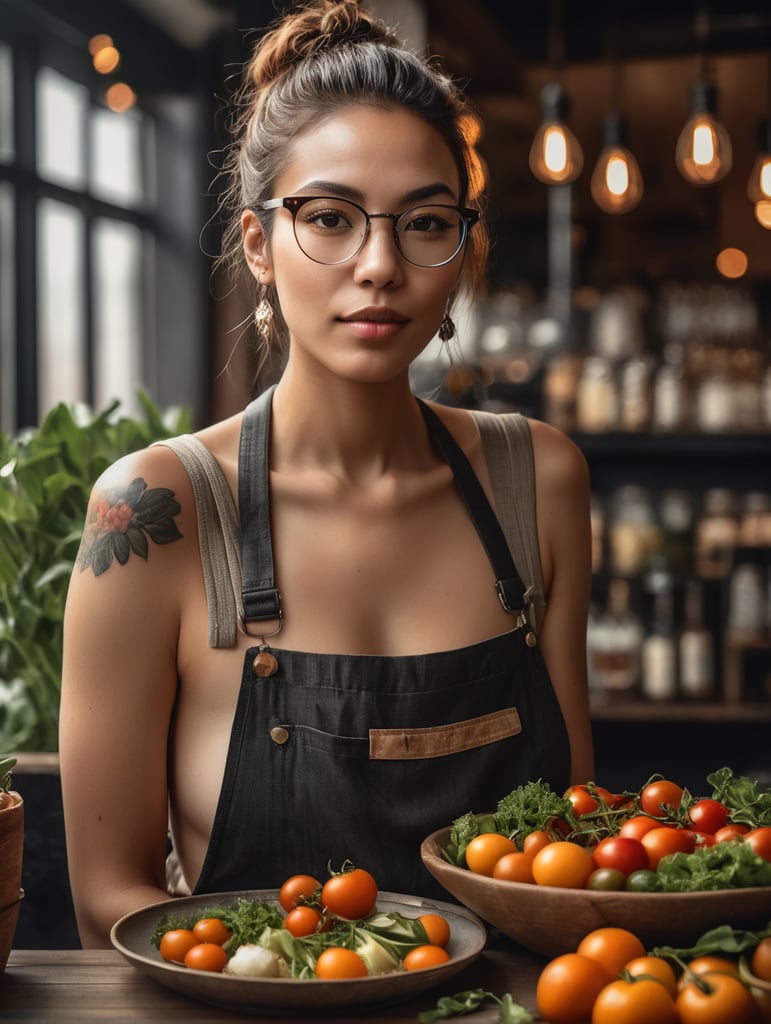 vegetarian, hipster, woman from new york, photography