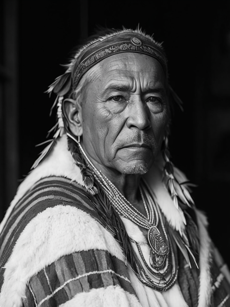 Canada's First Nations people, rare historical photo, black and white photography, a man, redskin, native Americans