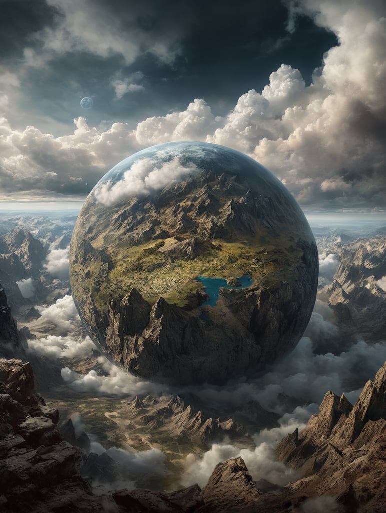 little earth with clouds