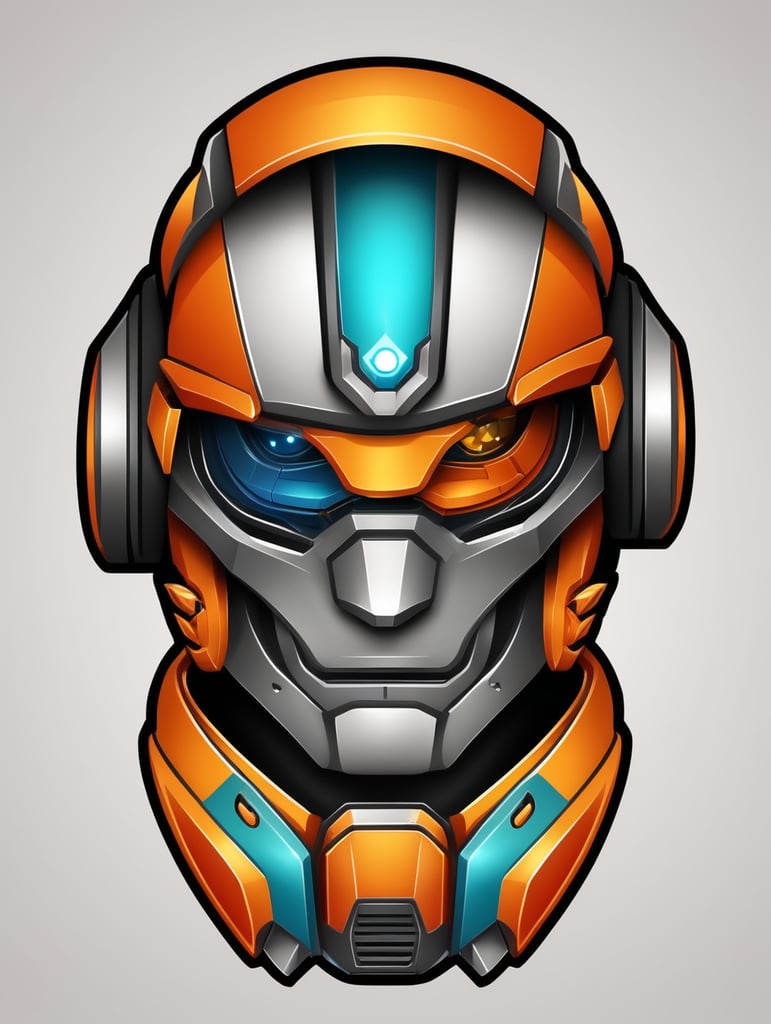 Soldier robot mask mascot logo, e-gaming, bright colors, Gaming Logo, vector image