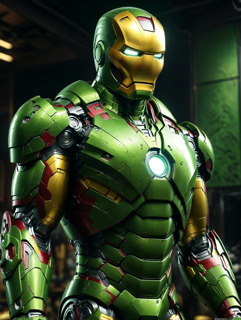 Iron man in green colour