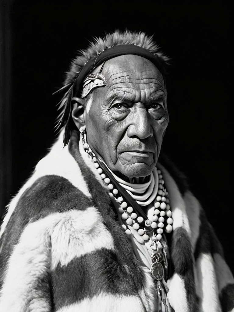 Canada's First Nations people, rare historical photo, black and white photography, a man, redskin, native Americans