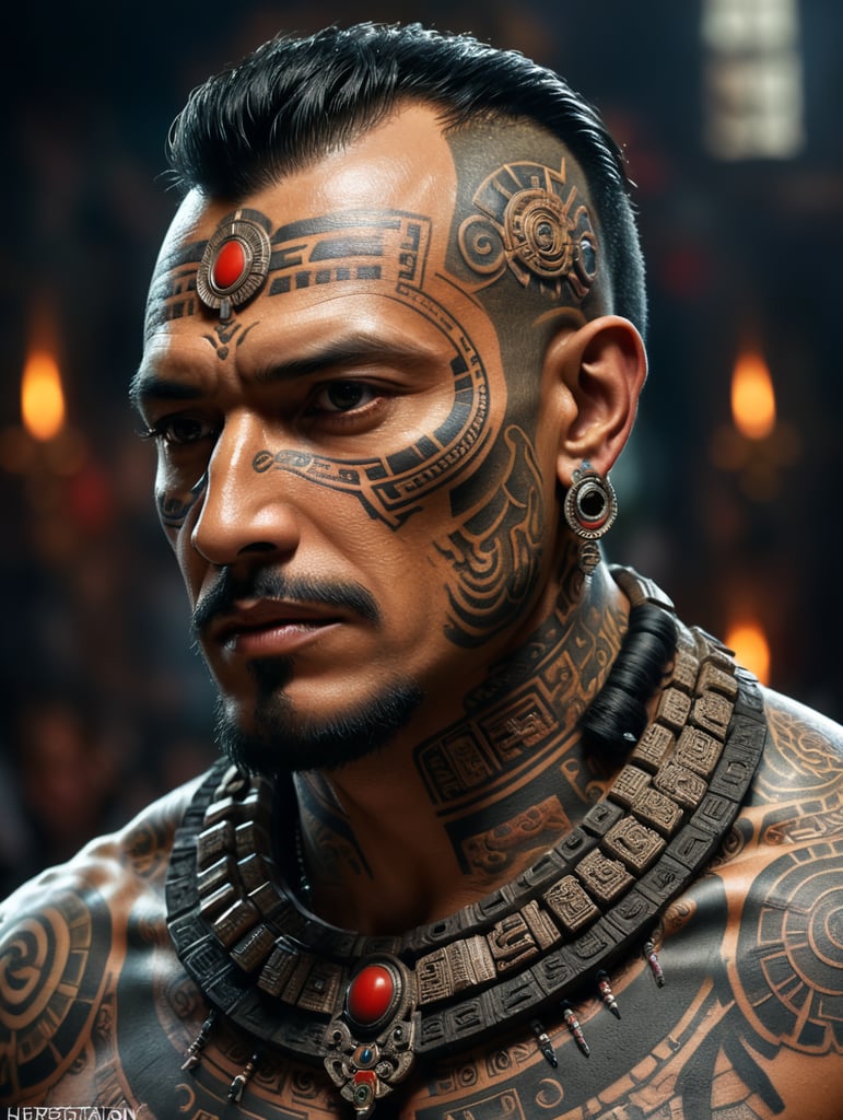 mexican maya azteken neck tattoo