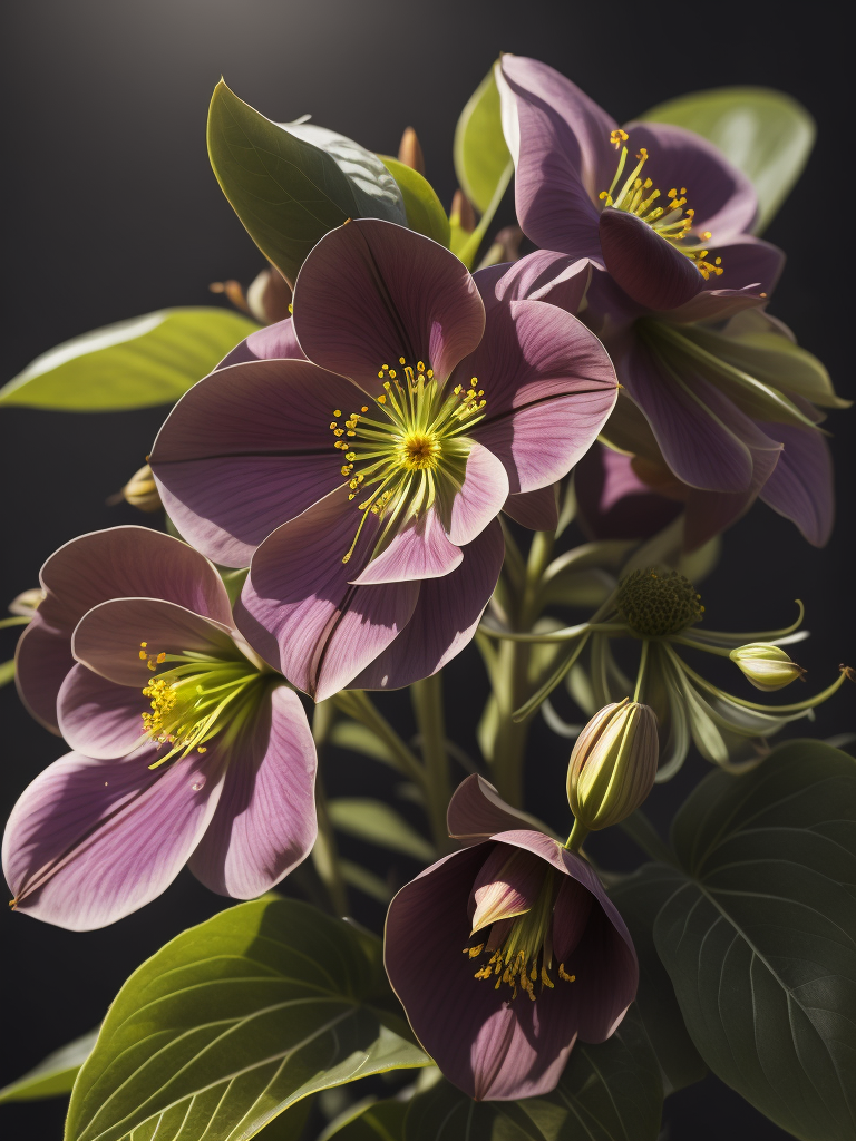 цветы морозник, очень яркие цвета, светит солнце в саду