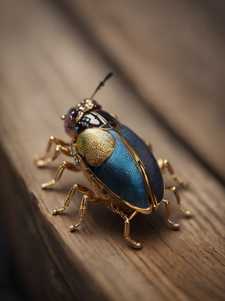 Beetle brooch made from various gems