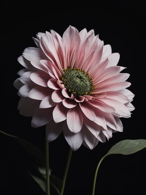 fractal flower, black background, deep colors, dark atmosphere, contrasting light, macro photography, close-up, high-quality details, deep focus, professional shot