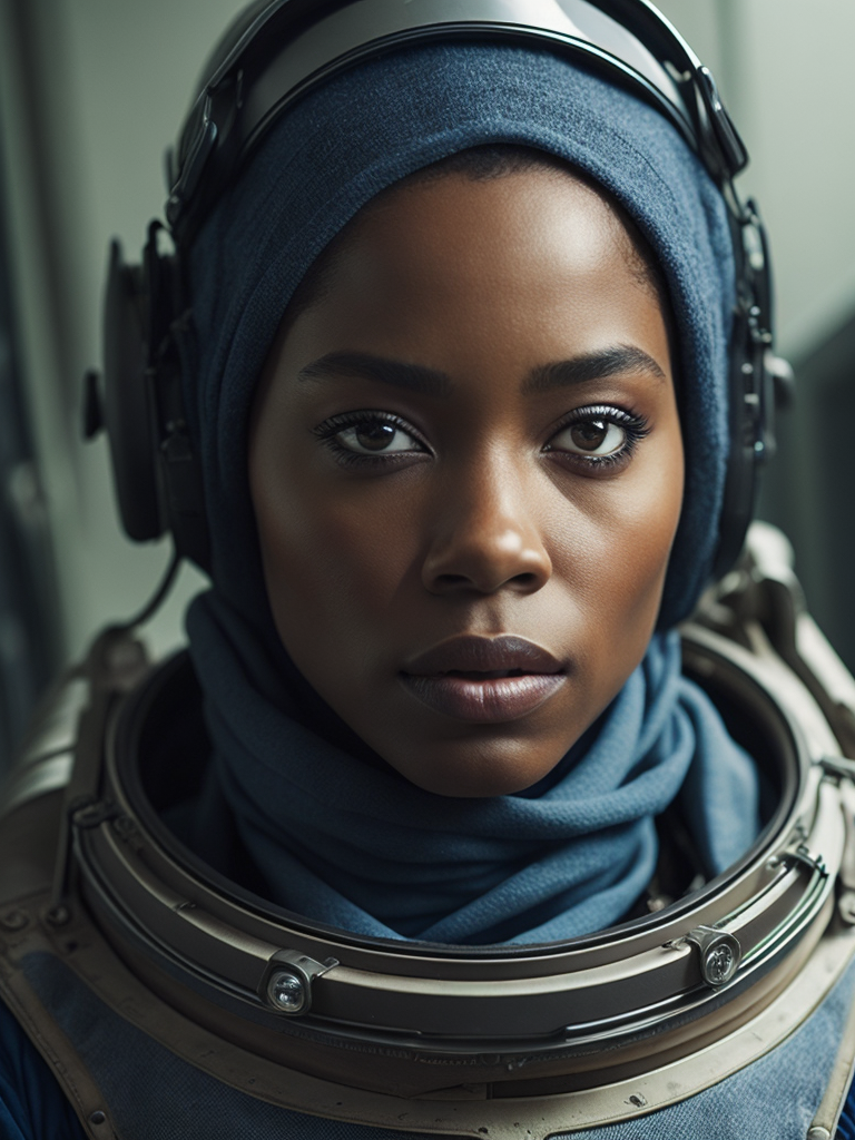 a black chubby women an astronaut