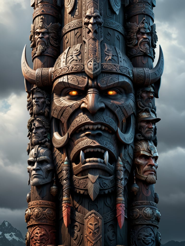 viking totem pole