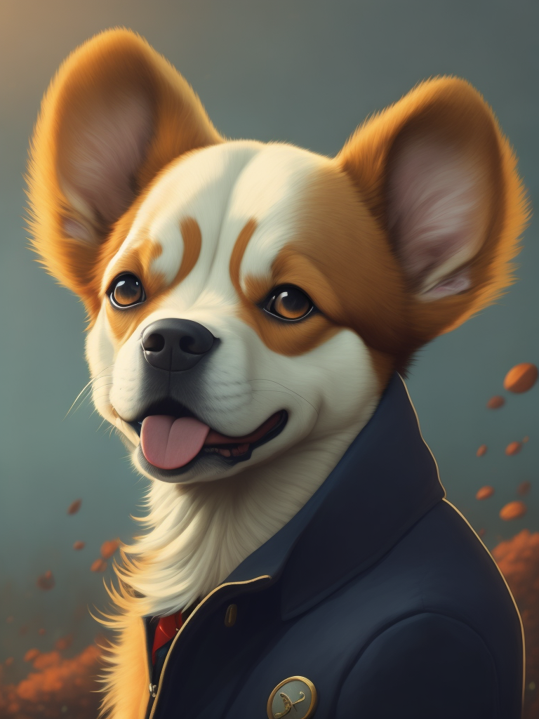 50s cartoon style photo of anthromorphic dog, style of hannah barbara, studio ghibli, akira toriyama, james gilleard, warner brothers, trending pixiv fanbox, acrylic palette knife, vibrant colors, devinart, trending on artstation, low details, smooth